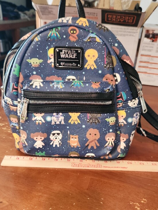 Loungefly Star Wars Navy Character Mini Backpack Great Condition main image 14